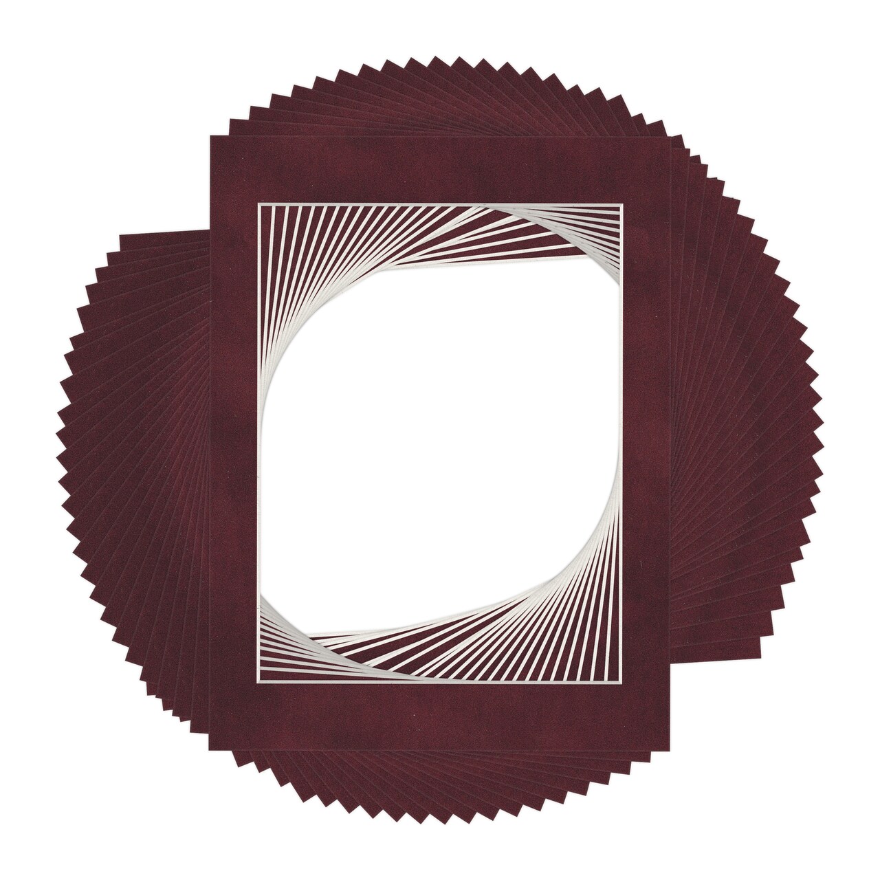 Dark Red Suede Mat Board for 12x16 Frames - Fits 10x13 Photos